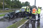 Det var en gang en Peugeot, som endte i en ulykke, da en mand  med et barn i bilen, ifølge vidner kørte chikanerende lidt uden for København. Gert Jensen/POLFOTO