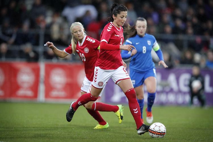 Pernille Harder og Nadia Nadim har selskab af Line Røddik på listen over de 55.
   Jens Dresling/POLFOTO