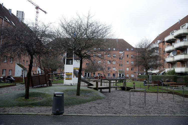 Mjølnerparken. En af Danmarks ghettoer, som regeringen har mange planer for. Men faktisk henviser ordet 'ghetto' til et gammelt jødekvarter i Venedig.
   Jens Dresling/POLFOTO