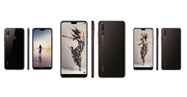 Det ligner en iPhone X, men Huaweis forskellige variationer af P20-modellen, der kommer senere på måneden, ser ud til at både at være billigere og have mere intelligente kameraer end Apples flagskibs-model. Det er Pro-udgaven i midten, Lite-versionen til venstre og standardversionen til højre (Foto: Huawei / Evan Blass / Twitter). 