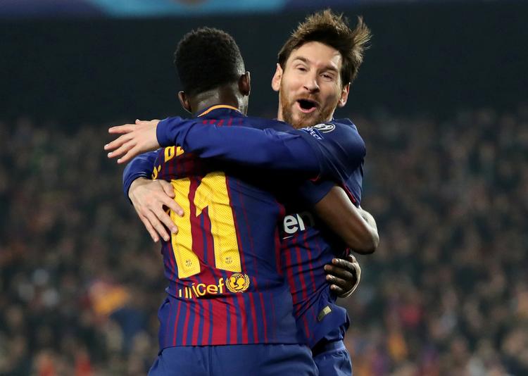 Messi og FC Barcelona er storfavoritter mod AS Roma. Susana Vera/Ritzau Scanpix