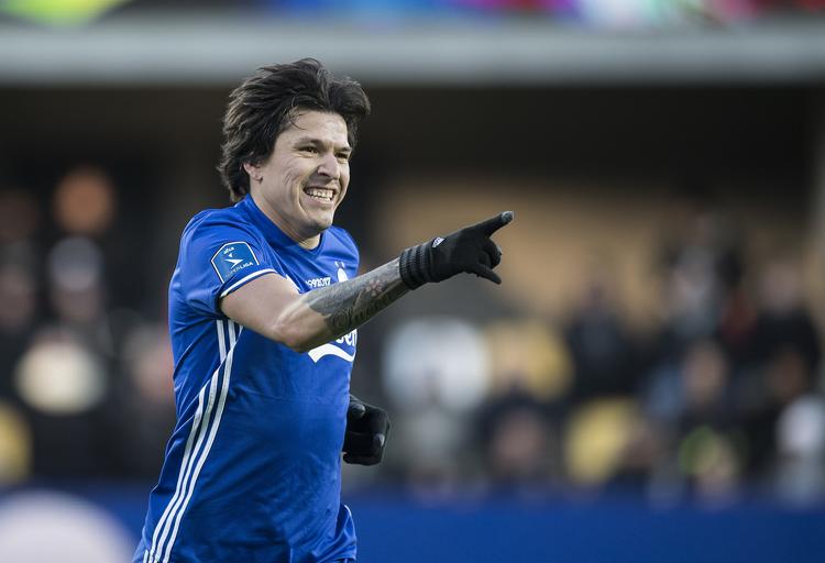 
    Federico Santander scorede for FCK i Silkeborg og skal jagte flere scoringer i slutspillet i forhåbning om at indhente FCN, der nu kun er 6 point foran FCK.  Claus Fisker/Ritzau Scanpix