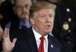 Donald Trump kaldte på et offentligt møde i oktober sidste år  opioid-epidemien for en national sundhedskrise. Her ses han tale under mødet. Evan Vucci/AP