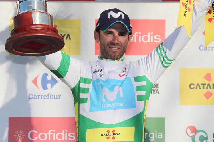Alejandro Valverde i den førertrøje, som han er favorit til at beholde også efter dagens amputerede kongeetape i Volta a Catalunya. Foto: GomezSport. 