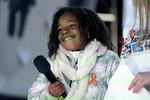 Martin Luther King Jr.'s barnebarn, Yolanda Renee King, talte for demonstranterne i Washington DC i dag. (AP Photo/Alex Brandon)
   Andrew Harnik/AP