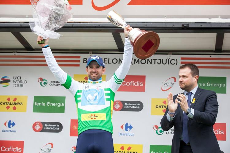 Alejandro Valverde hyldes for tredje gang i karrieren som samlet vinder af Volta a Catalunya. 