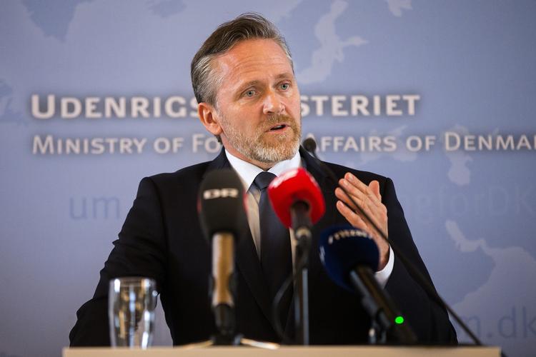  Udenrigsminister Anders Samuelsen (LA) annoncerede på et pressemøde mandag sanktioner mod Rusland. To russiske diplomater udvises.  Finn Frandsen/POLFOTO