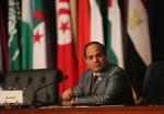 Abdel Fattah al-Sisi står til fire år mere på posten som Egyptens præsident. Mandag var første dag i valget, som holdes over tre dage.  Thomas Harwell/AP