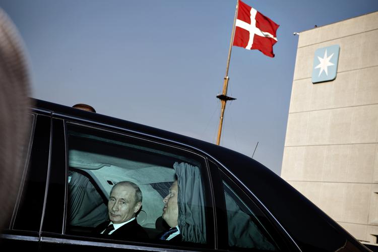 I april 2011 gæstede Vladimir Putin Danmark, hvor han bl.a. besøgte hovedkvarteret hos A.P. Møller Mærsk. Joachim Adrian/POLFOTO