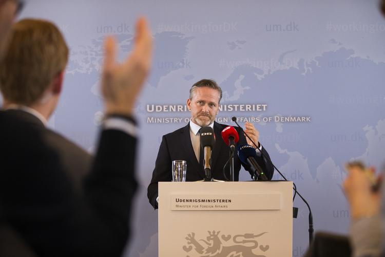 Udenrigsminister Anders Samuelsen holder Pressemøde om sanktioner mod Rusland. To diplomater udvises af Danmark.
   Finn Frandsen/POLFOTO