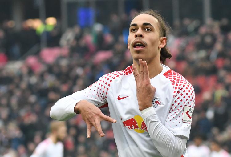 Yussuf Poulsen fik 20 minutter på banen og udnyttede dem til at score. Peter Steffen/Ritzau Scanpix