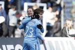 Med to friløbere har    Saba Lobzhanidze bragt Randers FC foran 2-0 i første halvleg. Mikkel Berg Pedersen/Ritzau Scanpix