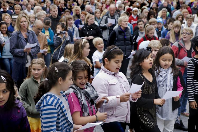 Forskning viser, at musik og sang udløser en symfoni af lykke og belønningshormoner.
(Billedet er et arkivfoto fra Hasle Skole)   Arkivfoto Casper Dalhoff