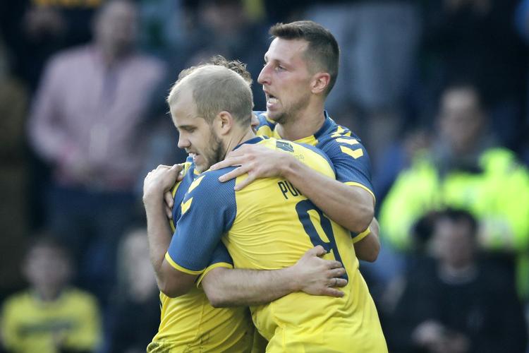 Teemu Pukki og Kamil Wilczek har jublet over mange Brøndby-scoringer i denne sæson. Den finske landsholdsspillers kontrakt udløber til sommer, og det er ikke afgjort, om Pukki fortsætter i Brøndby
  Jens Dresling/POLFOTO