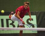 Med 6-2, 7-6 vandt 14-årige Holger Nødskov Rune i sin Davis Cup-debut. /Ritzau Scanpix