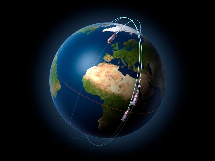 ESA-satellitter har kortlagt de elektriske strømme i verdenshavene. ESA/P. Carill