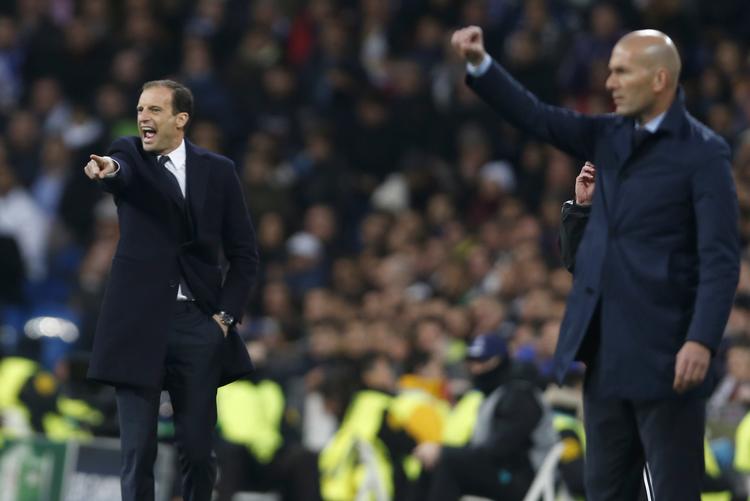 Juventus-træner Massimiliano Allegri ærgrer sig på sit holds vegne efter en flot præstation i returkampen. Francisco Seco/AP