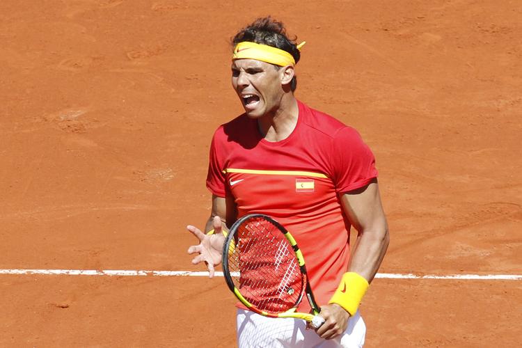 Efter en lang pause leverede Rafael Nadal i sidste weekend en overbevisende indsats, da han spillede Davis Cup for Spanien mod Tyskland.
   Alberto Saiz/AP