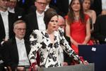 Sara Danius har titel af permanent sekretær for akademiet. Hun forlader Det Svenske Akademi. Fredrik Sandberg/AP