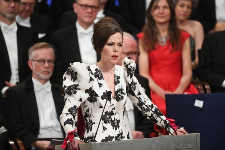 Sara Danius har titel af permanent sekretær for akademiet. Hun forlader Det Svenske Akademi. Fredrik Sandberg/AP