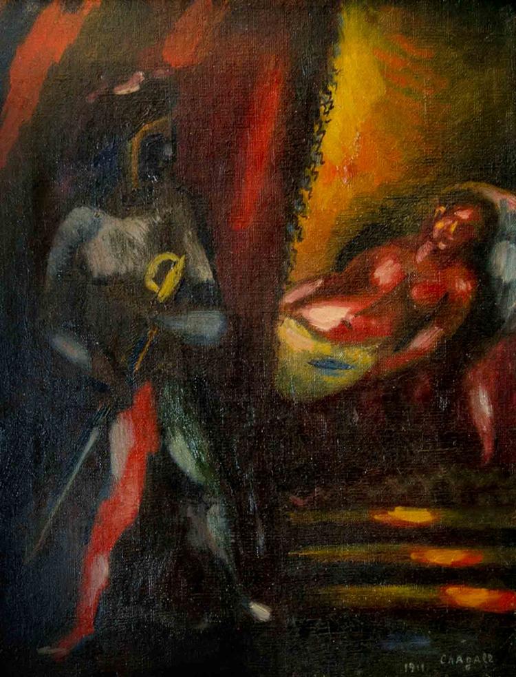Retur. Maleriet 'Othello og Desdemona' (1911) af Marc Chagall, som har været forsvundet siden 1988. Foto: FBI 
