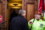 Kommunernes topforhandler, Michael Ziegler, fotograferet søndag formiddag, da han ankom til Forligsinstitutionen, hvor han sidder og forhandler med repræsentanterne for de kommunalt ansatte.  Uffe Weng/Ritzau Scanpix