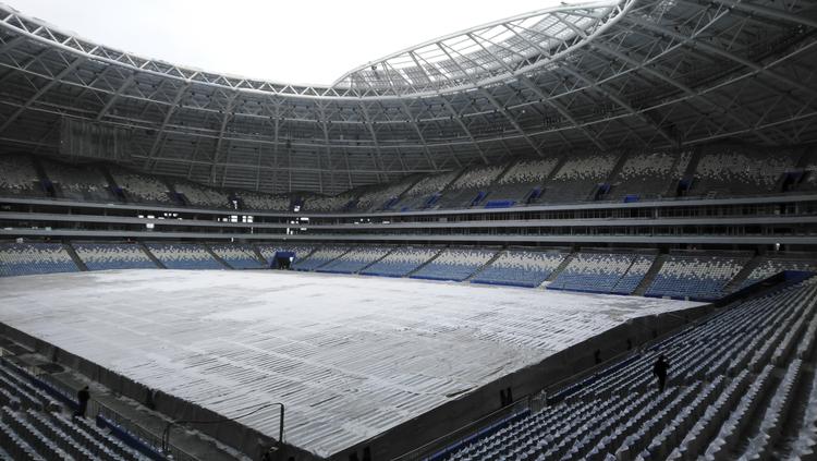 Hooligans havde planlagt aktioner mod stadion i Samara, hvor blandt andet Danmark skal spille. Oleksandr Stashevskyi/AP