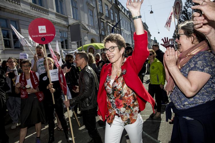 Formanden for Dansk Sygeplejeråd, Grete Christensen, er klar til at forhandle videre efter at have sovet et par timer. Nikolai Linares/Ritzau Scanpix