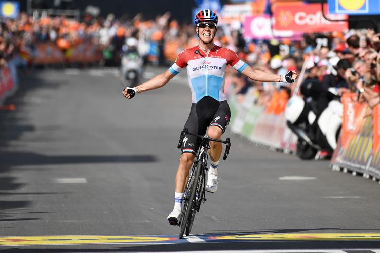 Ingen formåede at true luxembourgeren Bob Jungels i finalen på Liège-Bastogne-Liège.

   Yorick Jansens/Ritzau Scanpix