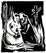 Blandt de nyfundne værker af Asger Jorn er illustrationen 'Anger og Bøn' fra 1933 (foto: Museum Jorn, Silkeborg)  