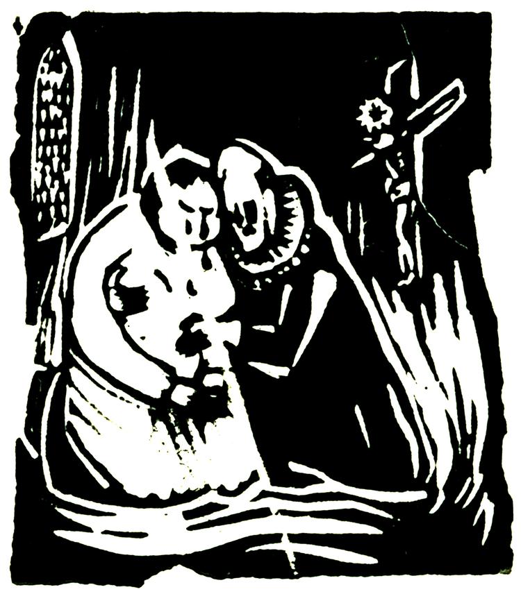 Blandt de nyfundne værker af Asger Jorn er illustrationen 'Anger og Bøn' fra 1933 (foto: Museum Jorn, Silkeborg)  