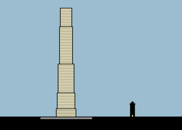 280 meter høj, et varetegn for København og skaber af en masse nye arbejdspladser. Det skorter ikke på ambitioner med det skyskraber-projektet H.C. Andersen Adventure Tower. Men nu er det stødt på forhindringer i kommunen.  Jens Mørch (Grafik)