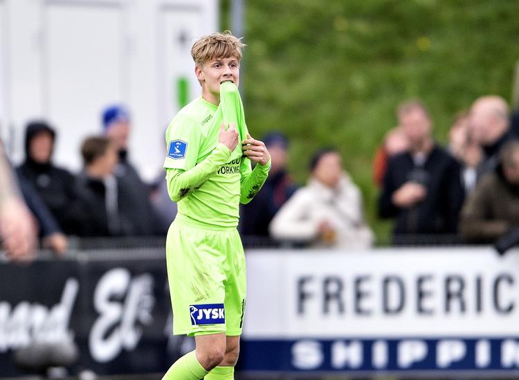 En stor afbrænder i første halvleg af Magnus Mattsson fik ingen konsekvenser, da Silkeborg spillede sig i pokalfinalen. Henning Bagger/Ritzau Scanpix