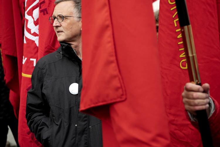 Formanden for Danmarks Lærerforening, Anders Bondo Christensen, får travlt i de kommende uger. Han skal rundt i landet og holde stormøder med sine tillidsfolk. Peter Hove Olesen/POLFOTO