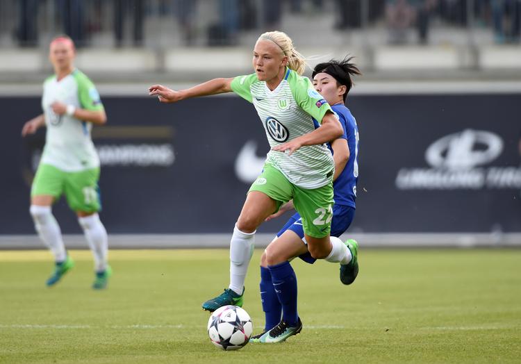 Pernille Harder er i Champions League-finalen med Wolfsburg, der vandt turneringen i 2013 og 2014. Fabian Bimmer/Ritzau Scanpix