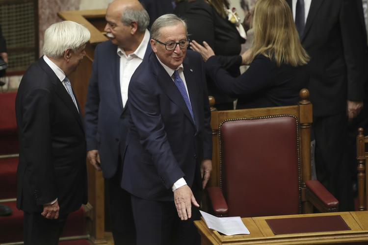 EU-Kommissionens formand, Jean-Claude Juncker, fremlagde onsdag forslaget til EU's næste langsigtede budget. Et tal, der rummer utroligt mange nuller.  Petros Giannakouris/AP