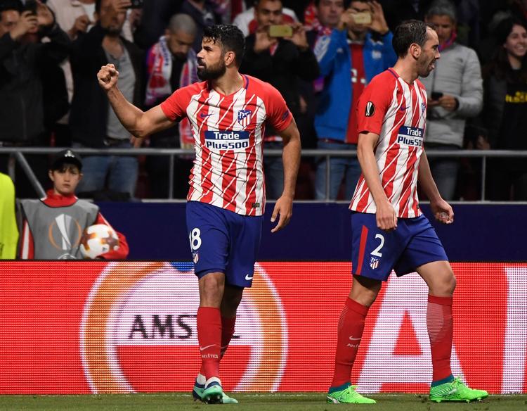 Med sin fysiske styrke vandt Diego Costa en nærkamp, inden han scorede sejrsmålet lige inden pausen. Pierre-philippe Marcou/Ritzau Scanpix