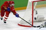 To af Ruslands mål mod Hviderusland blev scoret af Pavel Datsyuk, der her lister det første ind til 1-0. Grigory Dukor/Ritzau Scanpix
