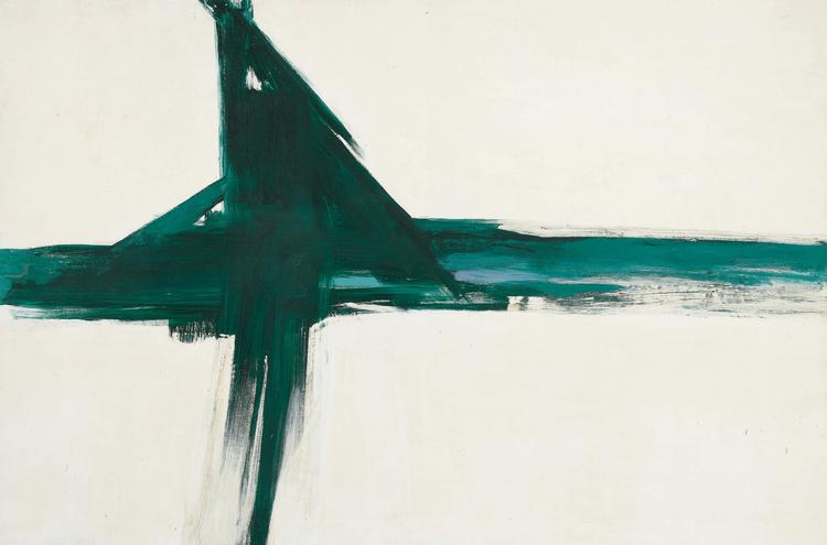 Slagtilbud. Franz Klines 'Green Cross' er vurderet til lidt mere end 40 millioner kroner. Men så får man også en velvoksen sag, 177 centimeter højt og 269 centimeter bredt. Det sælger Baltimore Museum Of Art for at skaffe penge til ny kunst af sorte og kvinder. 
Foto: Sothebys Courtesy Sotheby's