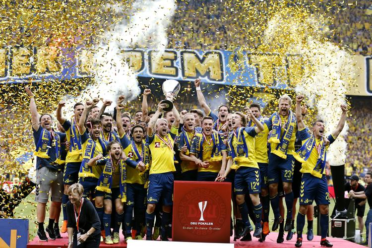 For syvende gang vandt Brøndby pokalfinalen, der senest blev vundet af klubben i 2008. Jens Dresling/POLFOTO