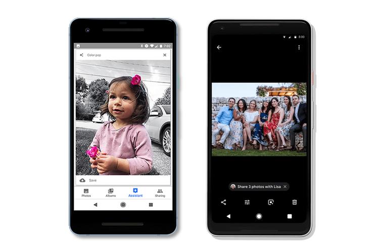 Via en integration med Googles kunstige intelligens, kan Google Photos nu farvelægge sort/hvid-billeder. Når den kunstige intelligens genkender folk i et billede, kan den også automatisk foreslå, at du deler et billedet med dem. PR-foto
