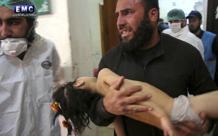 Der blev efter alt at dømme benyttet klorgas under angrebet i Idlib i februar.  Uncredited/AP