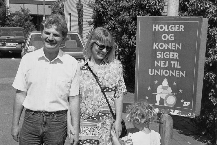 Ingen havde regnet med et dansk nej til Maastricht-traktaten ved folkeafstemningen i 1992. Dette blev ikke desto mindre en realitet, og Holger K. Nielsens fire forbehold blev siden centrale for Danmarks medlemskab af EF. Arkivfoto Morten Langkilde