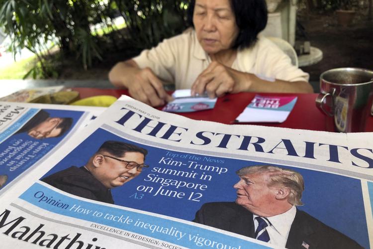 Singapore forbereder sig på topmødet mellem Trump og Kim Jong-un, mens det politiske slagsmål op til topmødet tager til i styrke. Wong Maye-e/AP