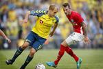 Næste sæson bliver Jens Martin Gammelby (th.) holdkammerat med Teemu Pukki - hvis finnen altså bliver i Brøndby. Jens Dresling/POLFOTO