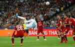 Det var anden gang i karrieren, at Gareth Bale kom på tavlen i en CL-finale, da han scorede til 2-1 mod Liverpool. Waliseren scorede også i 2014 mod Atletico.  Kai Pfaffenbach/Ritzau Scanpix