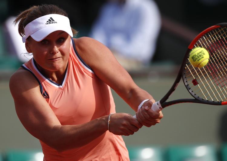 Ukraines Kateryna Kozlova slog overraskende Jelena Ostapenko. Christophe Ena/AP
