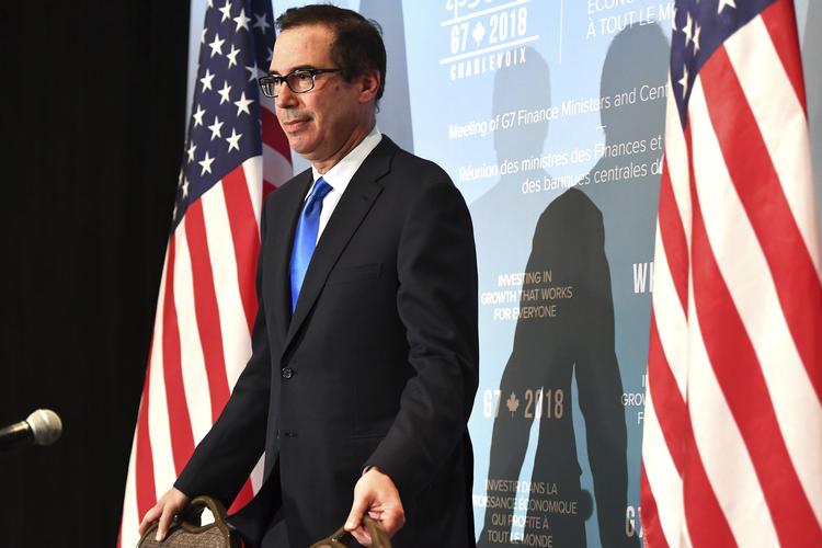 Den amerikanske finansminister fik læst og påskrevet af de store europæiske lande samt Canada og Japan som følge af USA's valg om at indføre straftold på stål og aluminium.
  Jonathan Hayward/AP