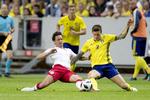 Altid fightende Thomas Delaney havde den største danske chance, men kiksede så Danmark spillede 0-0 mod Sverige i Stockholm. Finn Frandsen/POLFOTO