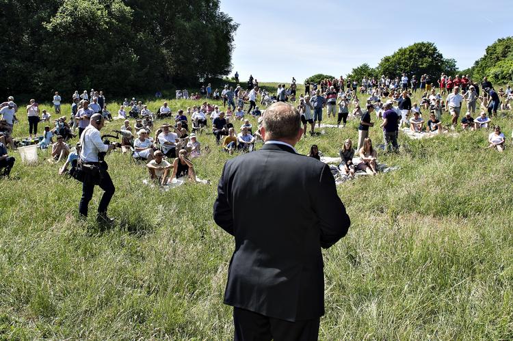Statsminister Lars Løkke Rasmussen talte ved Venstre i Aarhus' grundlovsmøde i Højbjerg, hvor et af temaerne var et nyt asylsystem. Henning Bagger/Ritzau Scanpix